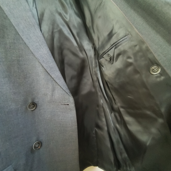 Topshop double-breasted 42R Navy suit jacket - Picture 4 of 7